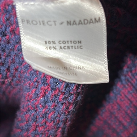 Project Naadam Merlot Purple/blue Long Sleeve Crewneck Pullover sweater size S - Picture 6 of 11